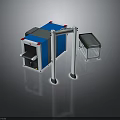 Modern Blue Security Screening Gate With Metal Frame And Conveyor Belt