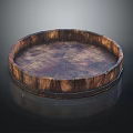 Wooden Round Tray for Washing Daily Use Organizing Toiletries and Cleaning Supplies