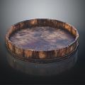 Modern bath basin large wooden basin 3d model