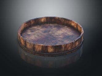 Modern bath basin large wooden basin 3d model