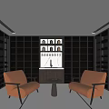 Elegant Modern Wine Cellar Interior With Glass Walls Wooden Racks And Leather Chairs