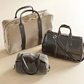 Three Trendy Duffel Bags In Fabric And Leather With Handles And Shoulder Straps