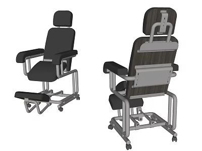 Ergonomic Office Chair With Metal Frame Black Seat Adjustable Backrest And Footrest 3d model