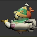 Cartoon Zombie Characters Three Funny Creatures In Green Orange Teapot Costumes
