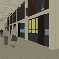 Modern Sales Office Building With Geometric White Canopy Roof And Column Supports