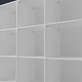 White Nine Grid Bookshelf Modern Interior Design With Open Compartments 3d model