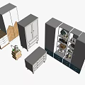 Modern Wardrobe Interior Design With Storage Cabinets Drawers And Various Styles 3d model