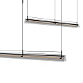 Modern Linear Pendant Light With Textured Glass Shade And Hanging Design Elements