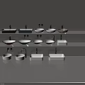 Various Modern Washbasins With Different Shapes Colors And Faucet Designs Collection