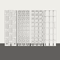 Modern Room Divider Designs With Geometric Patterns And Different Lattice Styles 3d model