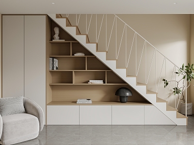 Staircase Bookcase 3d model