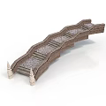 Arched Stone Bridge Design With Stair Steps And Decorative Pillars