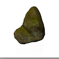 Natural Mossy Stone with Irregular Shape and Earthy Green Texture for Decoration