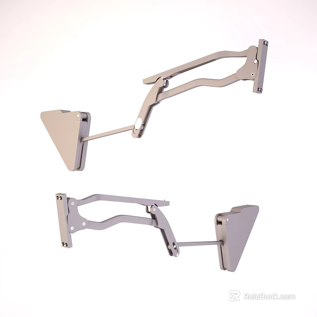 Modern Wall Mounted Metal Storage Shelf With Adjustable Brackets For Home Organization 3d model 
