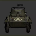 Military Armored Tank With Turret Mounted Cannon Steel Tracks And Armor Plates