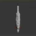 Weapon Military Ship Model With Silver Body Red Bottom Multiple Compartments And Top Structures