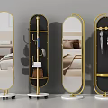 Stylish Full Length Mirrors With Gold Frames And Mobile Stands For Home Decor