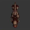 Fierce Prehistoric Beast Character With Saber Teeth Red Nose And Brown Fur In Aggressive Stance