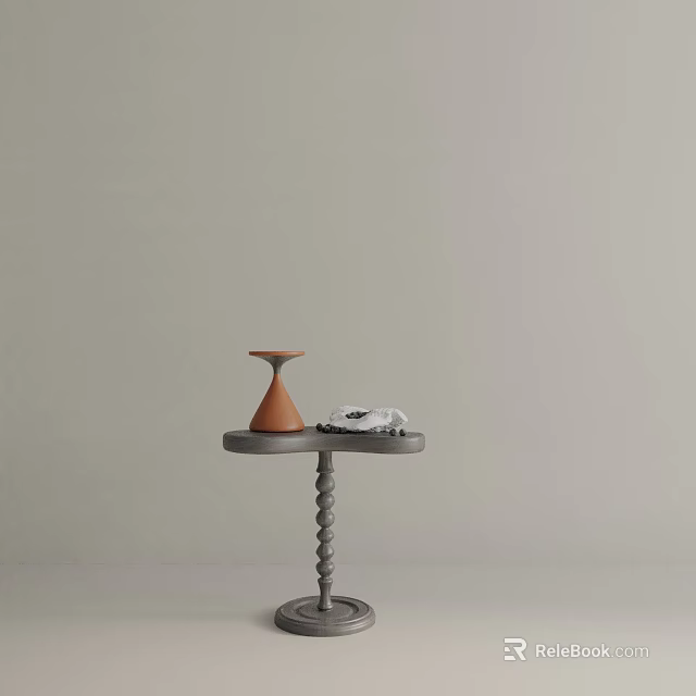 Modern Sofa and Coffee Table Set With Spiral Base And Orange White Decorative Items 3d model