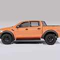 Orange Double Cab Pickup Truck With Black Wheels And Modern Exterior Design