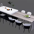 Nakajima counter bar counter operating table dining table and chairs 3d model