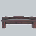 Traditional Chinese Wooden Arhat Bed With Classic Solid Wood Structure Design 3d model