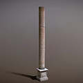 Elegant Stone Column With Decorative Square Base And Textured Surface Design 3d model