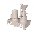 Industrial Grinding Equipment with Cylindrical Container Funnel Feeder and Control Levers on Stable Base