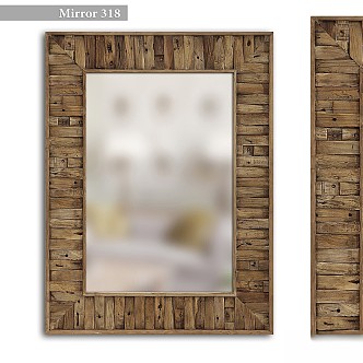 Mirror Wall Wood 3d model