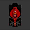 Red Ferrari Formula 1 Car With Shell Logo Number 16 And Black Rear Wing