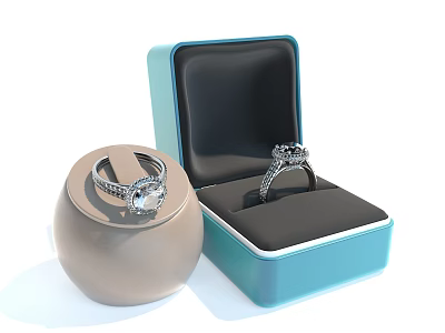 Style Jewelry Ring Jewelry Box Jewelry Diamond Ring 3d model