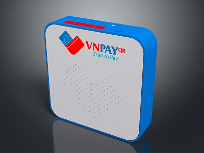 Modern Wireless Headphone Speaker With Blue White Design And Bluetooth Connectivity 3d model