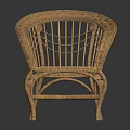 Handwoven Rattan Leisure Chair With Curved Backrest Natural Color And Elegant Design