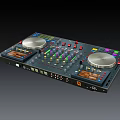 Professional DJ Mixer Commercial Equipment With Dual Turntables Colorful Buttons And Control Panel