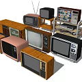 Vintage Televisions Collection With Various Retro Designs Different Sizes And Wooden Cases