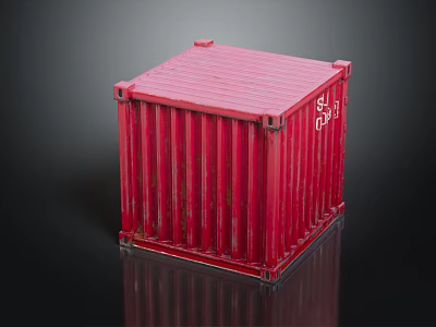 Heavy Duty Red Metal Shipping Container As Logistics Transport Storage Equipment 3d model