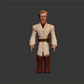 Animated Game Character With Blonde Hair Beard White Robe Brown Belt And Red Boots