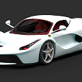 White Ferrari Sports Car With Red Interior And Sleek Aerodynamic Design