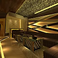 Modern KTV Interior Design With Stylish Sofa Seating Ambient Lighting And Tables