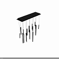 Modern Hanging Chandelier With Sleek Metal Cylinder Rods For Contemporary Interior Design