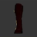 Red Knee High Fashion Boots With Stitched Detail And Brown Sole 3d model