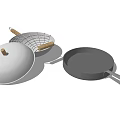 Essential Kitchen Cookware Set With Wooden Handle Pot Lid Mesh Strainer And Frying Pan
