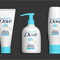 Baby Dove Gentle Baby Care Products Three Bottles with Blue White Design