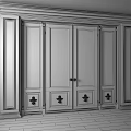 Elegant White Double Doors With Gold Decorative Trim And Ornate Accents