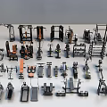 Various Fitness Equipment Including Strength Training And Cardio Machines For Gym