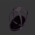 The Helmet Shaped Weapon with Gray Straps Purple Lining and Tactical Design