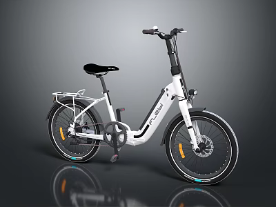 White LYNX Electric Bicycle with Modern Stylish Frame Black Seat and City Commuting Design Features 3d model