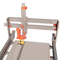 Mechanical Arm Equipment With Metal Frame And Perforated Workbench Setup 3d model