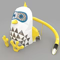 Chicken Shaped Play Equipment With Yellow Slide And Triangular Patterns For Kids 3d model