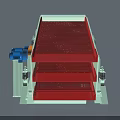 Industrial Vibrating Screen Equipment With Inclined Structure Red Components And Blue Orange Motors
